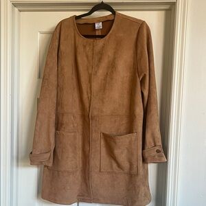 Elegant Tan Suede Trench Coat